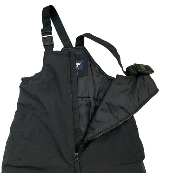 Lands' End Snow Bibs Kids 6 Black Front Zip Ankle Zip Insulated Winter Outdoor - Picture 4 of 12